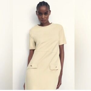 Zara suede yellow dress - short - thigh length dress. Worn once